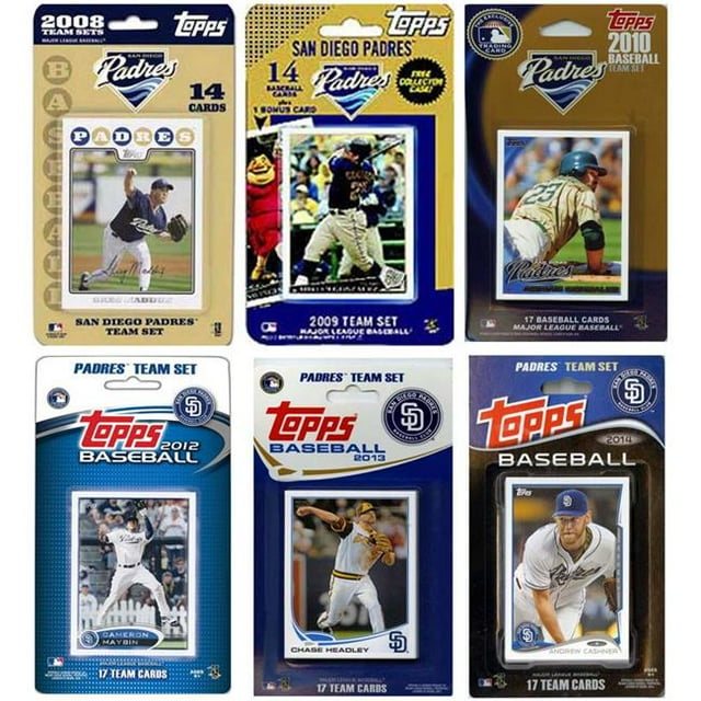 CandICollectables PADRES614TS MLB San Diego Padres 6 Ensembles de Cartes à Collectionner sous Licence Différentes