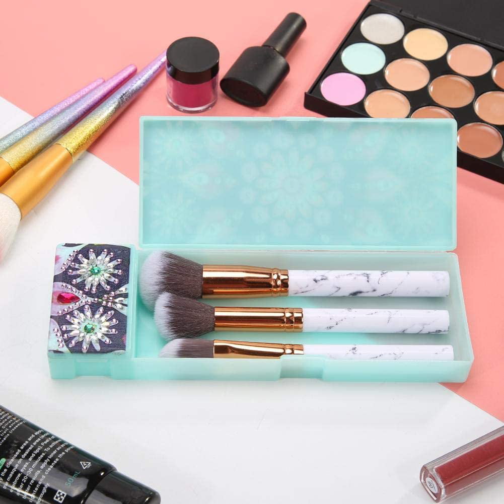 DIY Diamond Painting Mandala Pencil Case with 2 Grids for Kids 1# Partial Drill Special Shaped Diamond Painting Storage Box School Pencil Box for Girls Boys Arts Craft Gifts