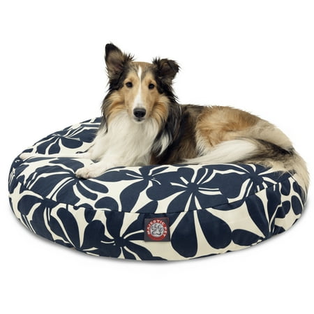 UPC: 0788995508144 | Majestic Pet | Plantation Round Pet Bed For Dogs  Removable Cover  Navy Blue  Medium