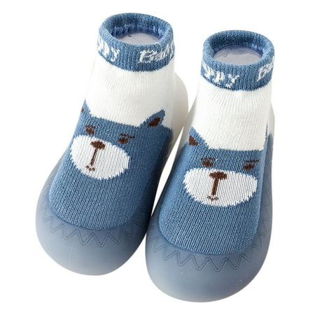 

ZENMELE Kids Sneakers Lightweight Running Shoe Spring And Summer Children Toddler Shoes Boys And Girls Socks Shoes Flat Bottom Non Slip Breathable Cartoon Face Pattern Sports Shoe 6M-12M