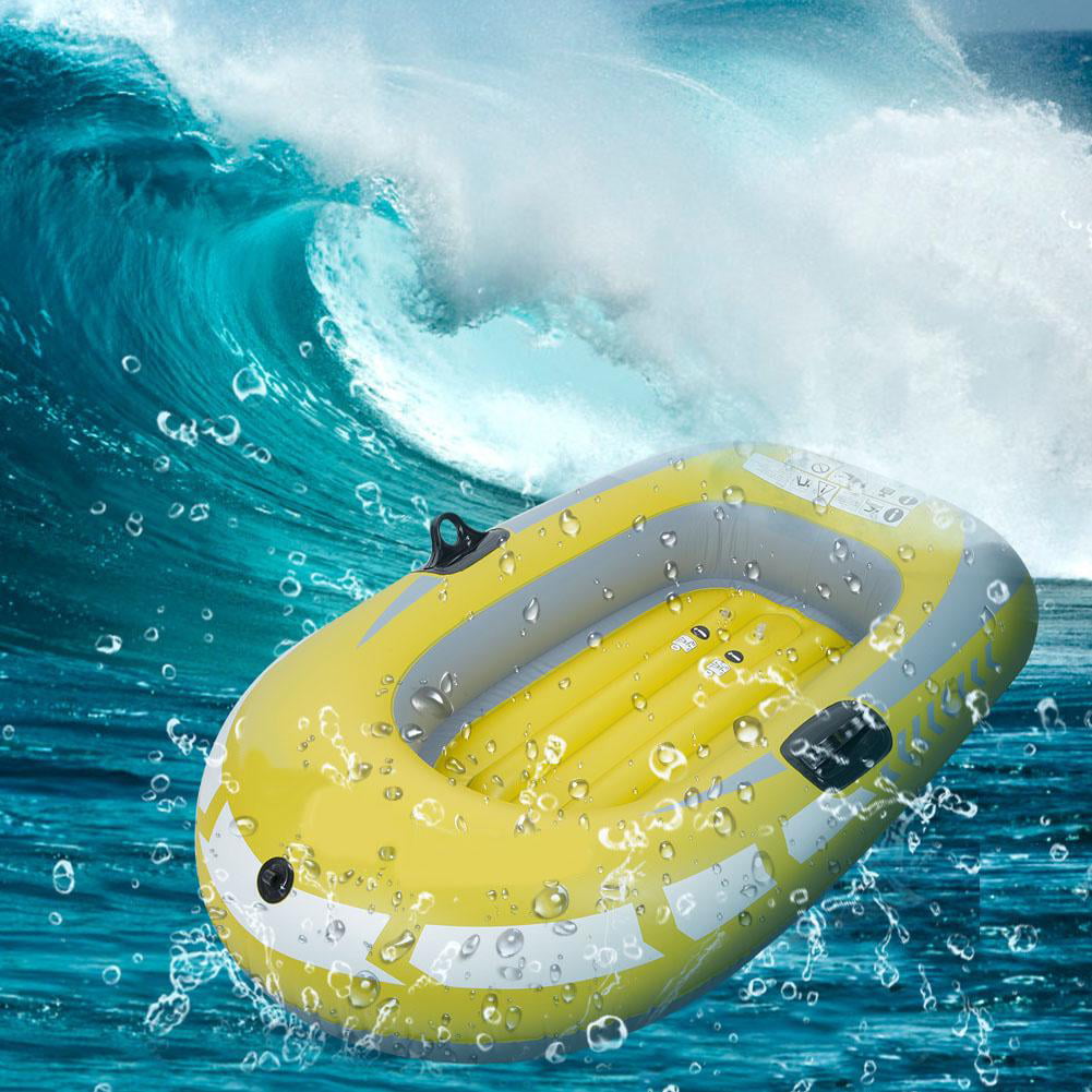 Inflatable Boat,Yellow PVC 1-Person Rowing Air Boat Fishing Drifting Diving Tool