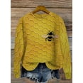 thumbnail image 2 of Womens Fall Long Sleeve Tops 3D Print Crew Neck Pullover Sweaters Loose Dressy Casual Vacation Clothes MYzq06 XXXL, 2 of 3