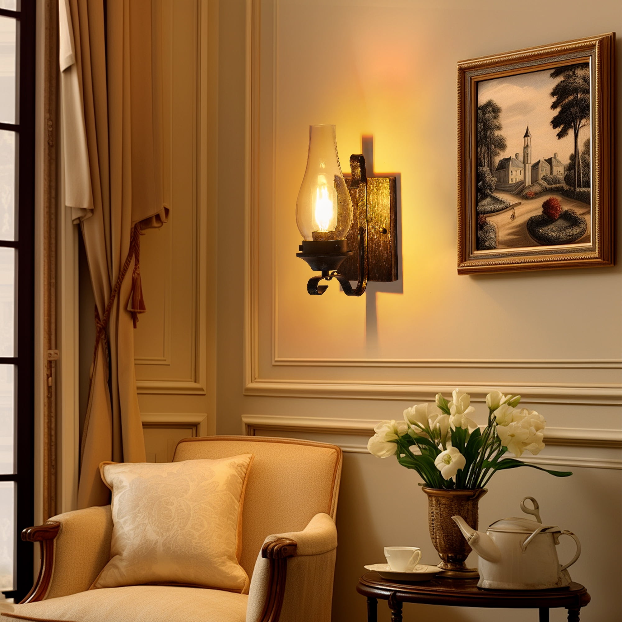 Clyhixe Sconces Minimalist Energy Efficient 2-Light Incandescent Oil Rubbed Bronze Wall Sconces 2 Count