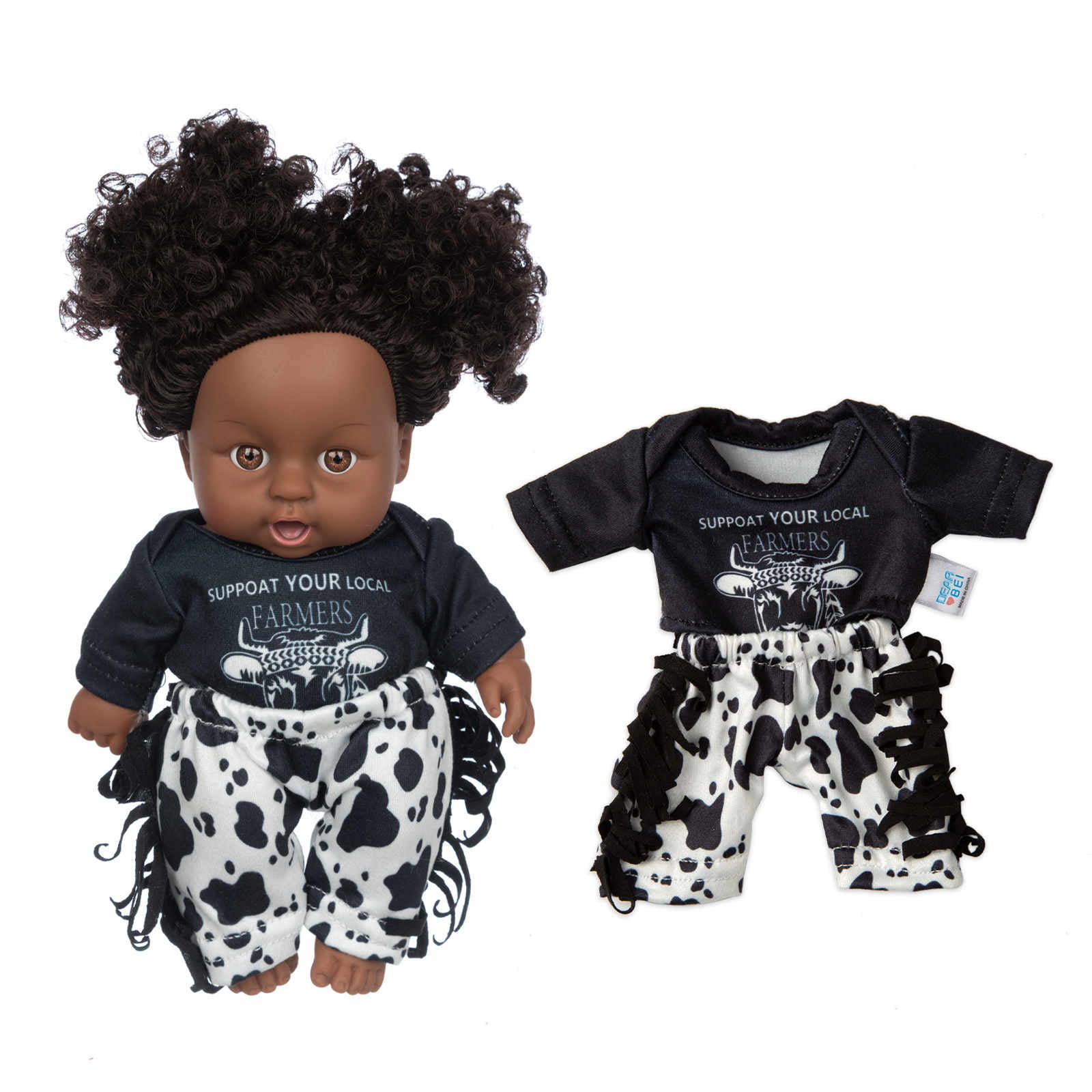 VIVBOO Black Dolls 12in African American Baby Doll for Kids Aged 2