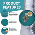 thumbnail image 6 of MAONAME 13" Round Tray, Teal Serving Tray with Handles, Modern Decorative Tray for Coffee Table, Plastic Ottoman Tray for Ottoman, Bathroom, Decor, 6 of 8
