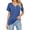 Blue, variant on Cuteduck Women's Short Sleeve V-Neck T-Shirt – Button Front, Loose Fit Solid Color Soft Summer Top – Casual Everyday Essential S-2X