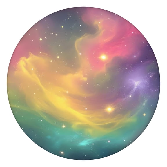 Colorful Tie Dye Nebula Pattern Round Fitted Tablecloth with Elastic Edge,Dining Table Cover Waterproof,Outdoor Round Tablecloth for Camping,Dining,Indoor and Outdoor