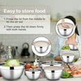 thumbnail image 4 of Vesteel 7 PCS Stainless Steel Mixing Bowls, Metal Nesting Salad Bowls with Lids, 4.5/3.5/3/2.5/1.5/1.2/0.7 QT - Khaki, 4 of 8