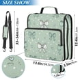 thumbnail image 3 of Water-Resistant 3-Ring Binder Organizer with Multiple Pockets Zipper Binder Bag for Office Green and Mint Bows, 3 of 8