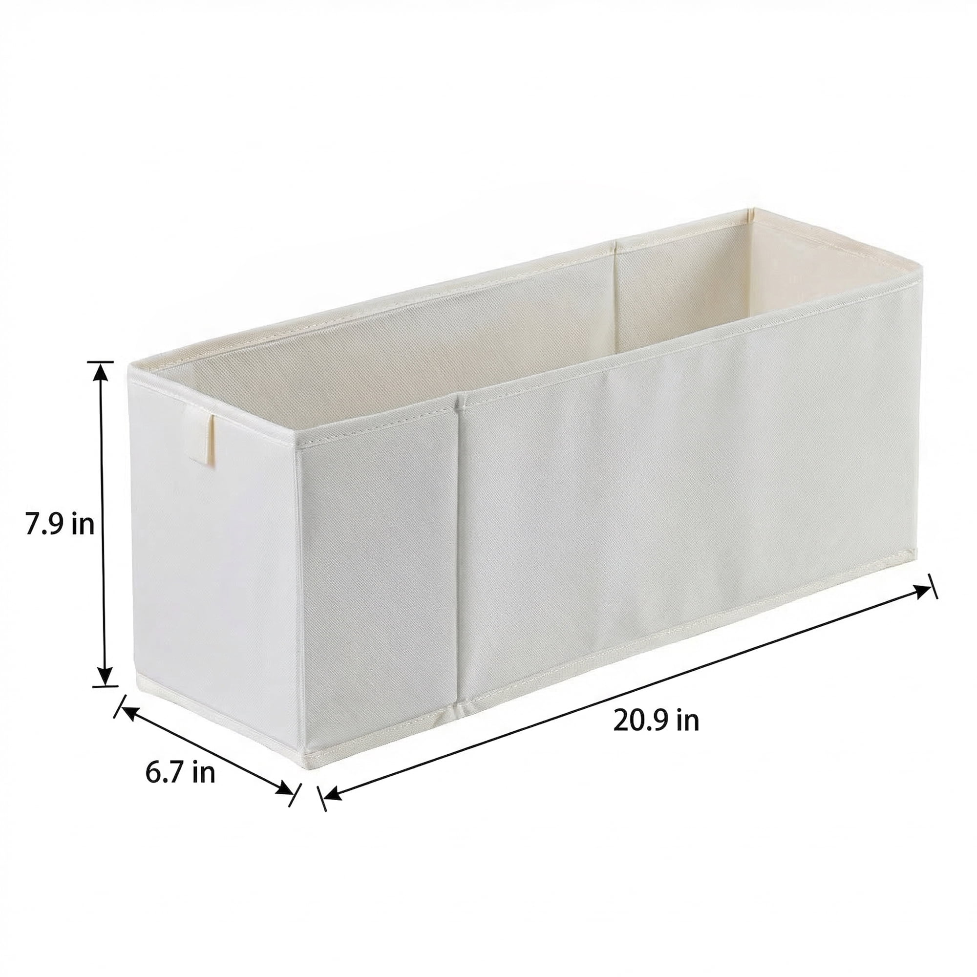 Unique Bargains 3pcs Storage Cube Fabric Storage Bin White 20.9*6.7*7.9in
