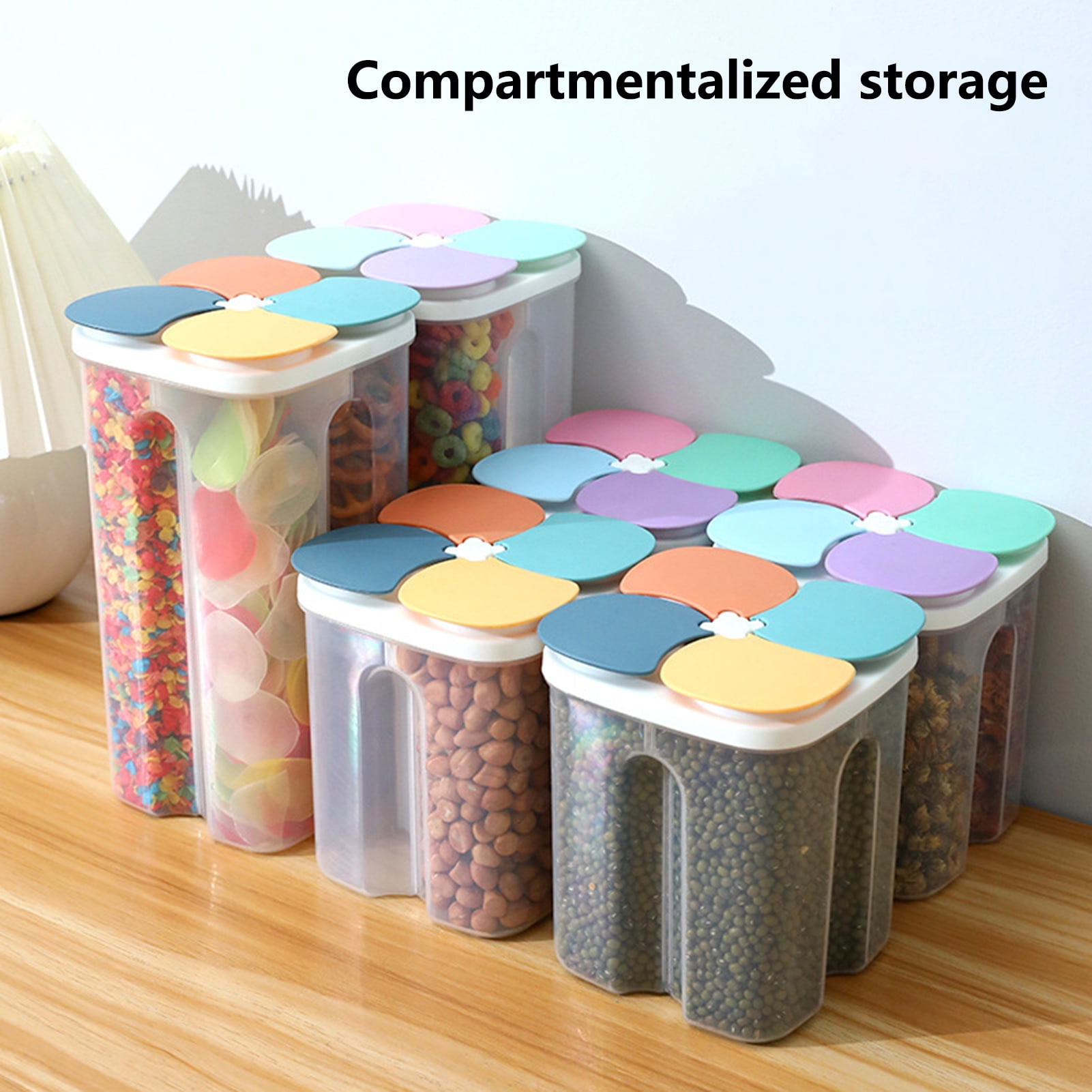 Deyuer Grain Storage Box Food Grade Transparent Good Sealing Effect Large Capacity Detachable Save Space Heat-Resistant Cereal Storage Container Airtight Food Organizer Box for Kitchen,L