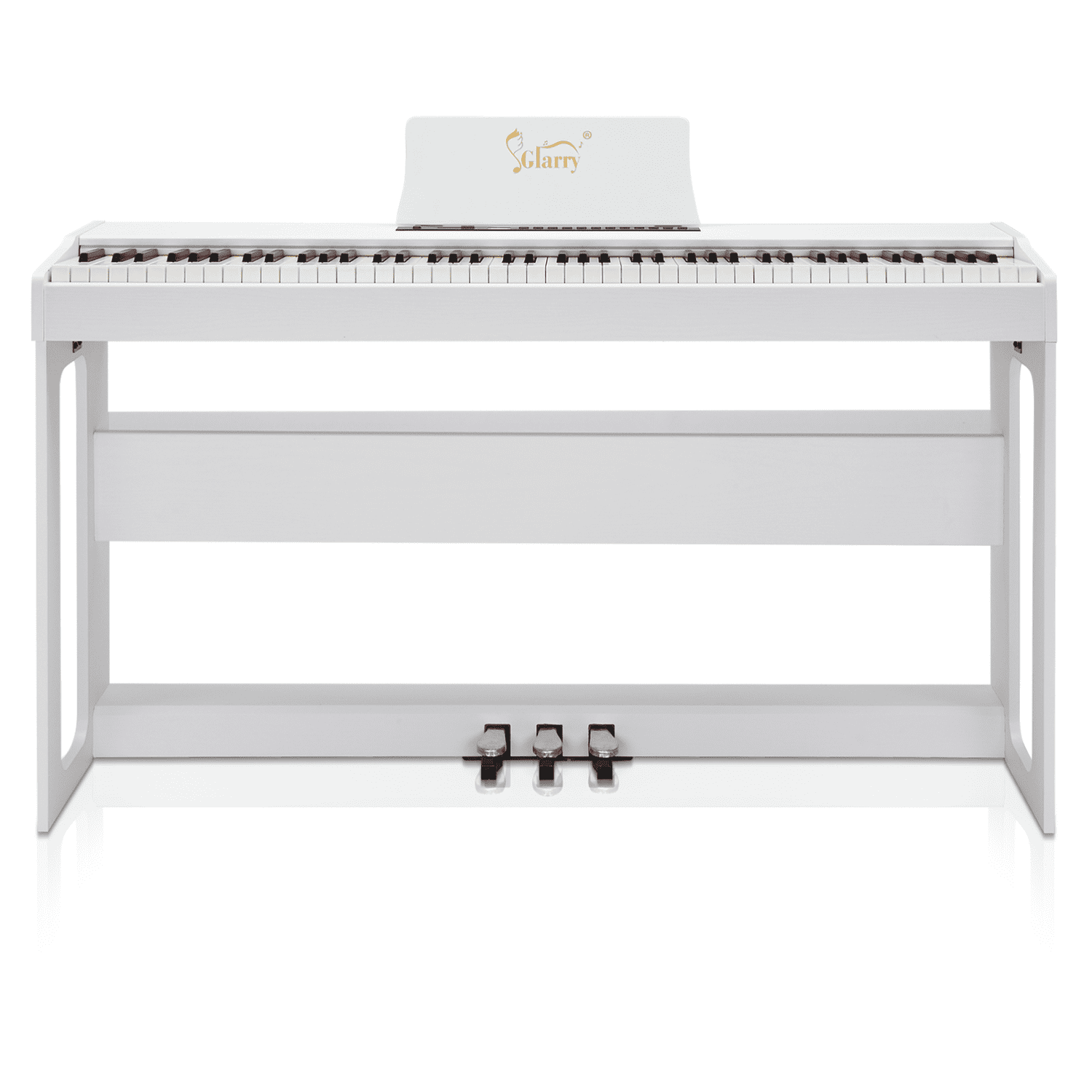 Hassch 88 Key Full Weighted Keyboard Piano with Furniture Stand and Headphone, Digital Piano with Power Adapter and Triple Pedals for All Experience Levels, White