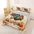 thumbnail image 2 of Manfei Autumn Turkey Print Queen Comforter Set,Fall Harvest Pumpkin Comforter Sets Queen,Light Gray Reversible,3pcs,1 Comforter and 2 Pillowcases, 2 of 7
