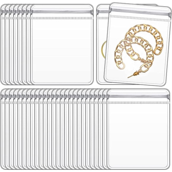 Bolsas para Joyería GSXRB 100PCS PVC Bolsitas con Cierre 6x8 cm