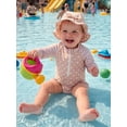 thumbnail image 4 of BemeyourBBs Toddler Baby Girl Heart Swimsuit Infant Bathing Suit One-Piece Swimsuits With Sun Hat Set Ruffle Rash Guard Long Sleeve Swimwear Summer Beach Wear, 4 of 9