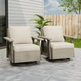 thumbnail image 3 of INTER HUT Serenity Retreat 360° Swivel Rocker Patio Chair, Outdoor Rattan Swivel Chair with Cushions, Set of 2, Beige, 3 of 9