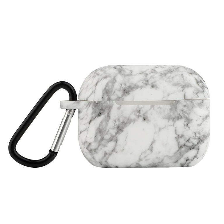 AirPods Pro Case 2019 2020 GMYLE Protective Earbuds Hard Case Cover Skin Compatible Fit for Apple AirPods Pro White Marble