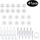 thumbnail image 3 of Decoración acrílica Copos de nieve de Navidad 41 piezas Decoraciones para árboles de Navidad copos de nieve en decoraciones de cristal transparente con accesorios de línea de cristal esquí esquí Gafas de esquí, 3 of 5
