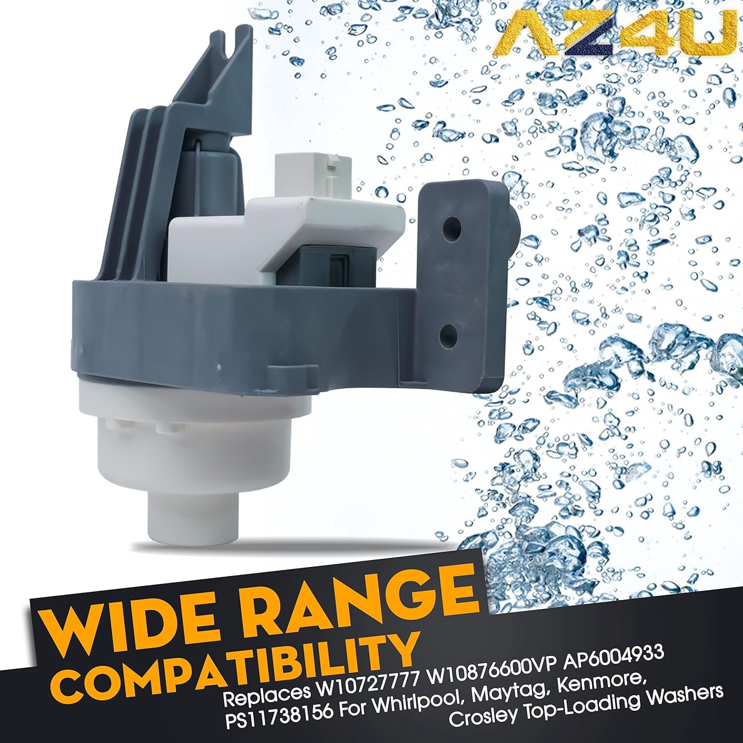 W10876600 Washer Drain Pump Replaces W10727777 W10876600VP AP6004933 PS11738156 For Whirlpool, Maytag, Kenmore, Crosley Top-Loading Washers