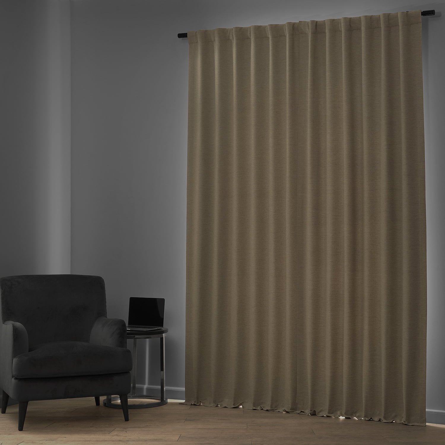 Half Price Drapes Ginger Bellino Textured Faux Linen Room Darkening Curtains For Bedroom & Living Room Curtains(1 Panel), 50W X 108L