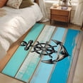 thumbnail image 4 of 3'x5' Area Rugs, Nautical Anchor Indoor Outdoor Area Rug for Living Room Bedroom, Retro Blue Brown Wooden Boards Farmhouse Washable Bathroom Rugs Kitchen Floor Carpet Mats Home Decor Aesthetic, 4 of 8
