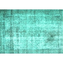 Ahgly Company Machine Washable Indoor Rectangle Persian Turquoise Blue Traditional Area Rugs, 5' x 7'