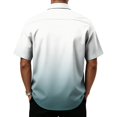 thumbnail image 6 of Gradient Print Casual Shirt for Men Short Sleeve Button Up Pocket Tee Summer Beach Lightweight Breathable Loose Fit Top Vacation Travel Out Activities Comfortable Cool Mens White 5XL, 6 of 6