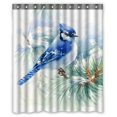 thumbnail image 1 of Cortina de Ducha ABPHQTO Acuarela Pájaro Azul Arrendajo Invierno Navidad Impermeable 150x180 cm, 1 of 1