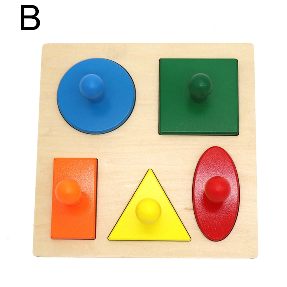 Montessori Wooden Knob Puzzle Peg Board Geometry Game Baby Educational Toy  Montessori Wood Knob Puzzle Peg Board Geometric Shape Match Baby  Educational Toy - Walmart.com