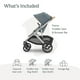 thumbnail image 2 of UPPAbaby Vista V3 Stroller - Full-Size Single-to-Double Stroller System - Toddler Seat, Bug Shield, Rain Shield, and Storage Bag Included - Callum (Stone Blue/Silver Frame/Sand Leather), 2 of 5