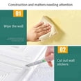 thumbnail image 6 of 20Pcs 3D Wall Stickers Brick Self Adhesive Wallpaper Panels Home Decor Sticker,35x35cm,E,20 x Sticker,White Oak, 6 of 6