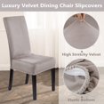 thumbnail image 2 of Velvet Chair Covers for Dining Room Set of 2, Soft Stretch Velvet Chair Slipcovers Removable Chair Protectors Covers,Taupe, 2 of 7
