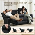 thumbnail image 7 of Korser 3-Seater Recling Couch with Cup Holders and Recessed Power Strip Recliner Loveseat with Console Recliner Sofa with Pull-Down Table,Black, 7 of 7