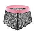 thumbnail image 2 of Fancifize Mens Lace Boxer Briefs - Soft Low Rise Bulge Pouch Trunks Underwear Panties for Men See Through Underpants, 2 of 3