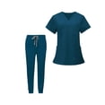 thumbnail image 3 of STARTIST Uniforms Scrub Set Nurse Top Pants Female Work Clothing for Beauty Salon SPA Deep Blue M, 3 of 9
