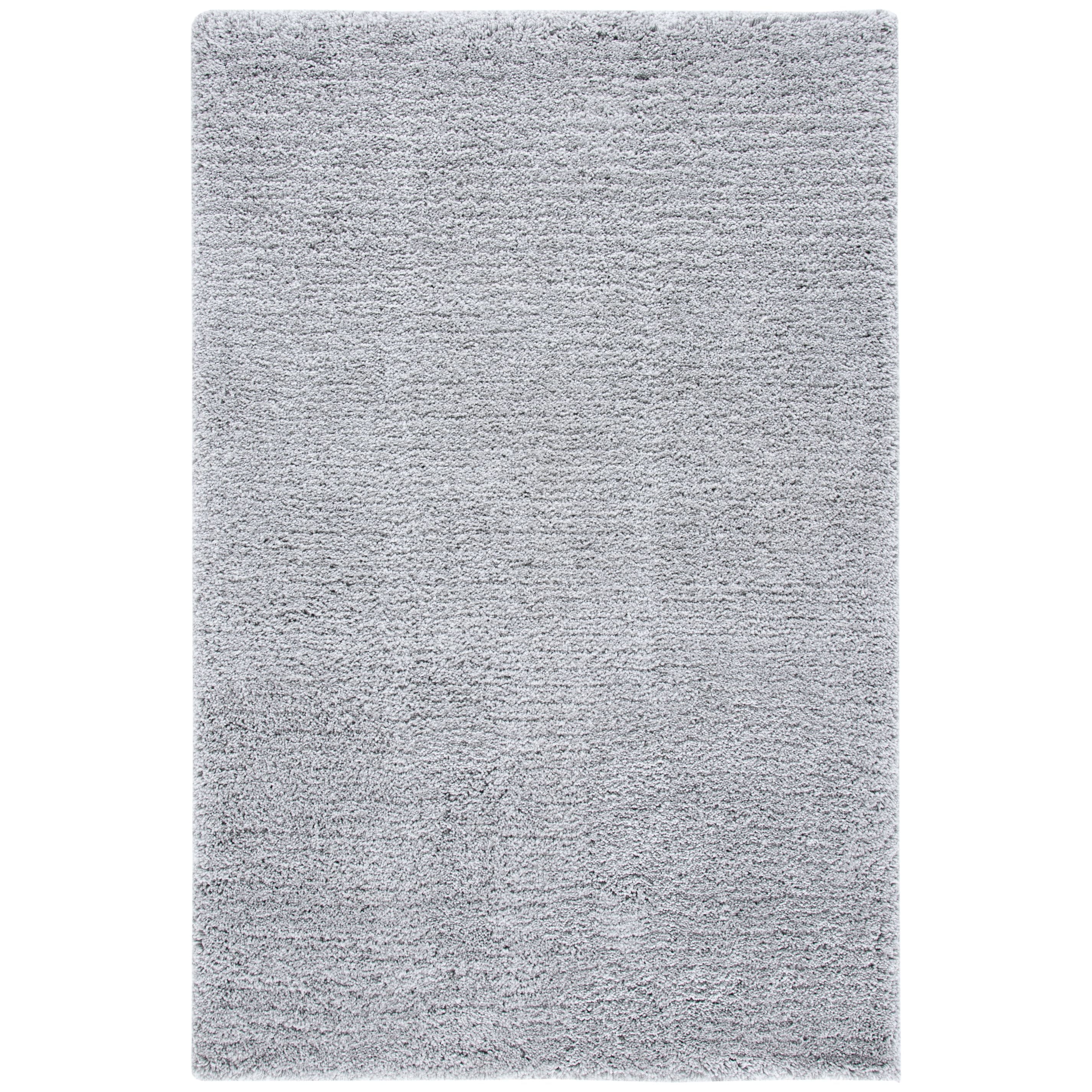 SAFAVIEH Ultimate Atanas Solid Plush Polyester Shag Area Rug, Silver, 3' x 5'