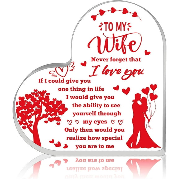 Stocking Stuffers Ideas for Wife Christmas Wedding Anniversary Birthday Gifts Ideas for Wife from Husband Aniversario Gift for Her Best Wife Presents Desk Accessories Acrylic Plaque