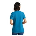 thumbnail image 2 of Port & Company Ladies Core Cotton V-Neck T-Shirt Sapphire Large, 2 of 5