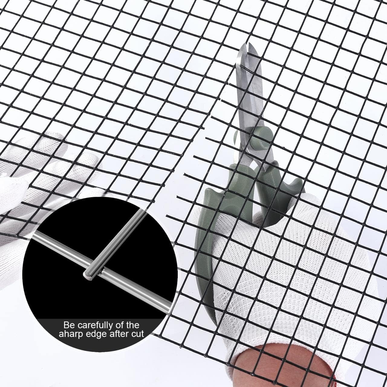 Land Guard Hardware Cloth 1/2 inch 48 inch x200in 19 Gauge - Vinyl Coated Welded Wire Mesh Roll Chicken Wire Fencing Garden Fence Tree Guard Hardware Mesh Wire Fence Roll  (Black)