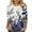 Blue Tops for Women _x, variant on Women's Summer Clothes Spring Elegant Shirts Y2K Tops Dressy Casual Vintage 3/4 Sleeve Tunic Tops for Lady Loose Fit Flowy Fashion 2024 Round Neck Blouse Tie Dye Floral Print Blue T Shirts S