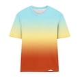 thumbnail image 5 of Ichuanyi Womens Summer Tops Trendy Gradient Color Print Short Sleeve Tshirts Shirts Crew Neck T Shirts Fashion, 5 of 7