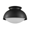 thumbnail image 1 of Claxy 9" Black Bwol Flush Mount Ceiling Light with Milk Glass Shade, 1 of 7