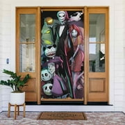 The Nightmare Before Christmas Door Cover Decorated Banner Tapestry Home Decoration Holiday Party Supplies Door Banner Porch Sign Banner 72.8 x 35.4 Inch