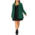 thumbnail image 2 of NOMADIC NOOK Women's Plus Size Winter Notched Lapel Double Breasted Overcoat 2 PCS, 2 of 6