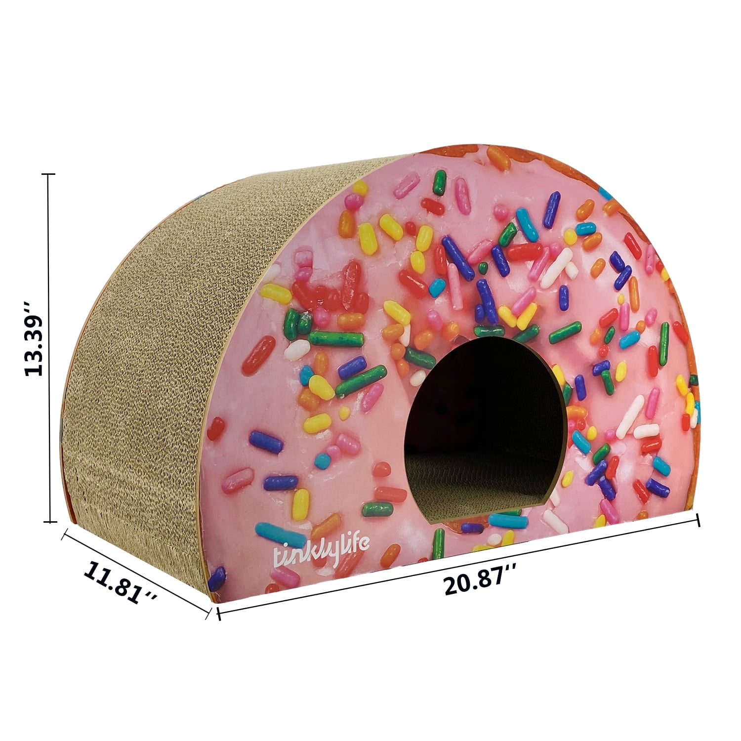 Pefilos 20" Cat Scratcher Post Cardboard Condo, Looking Well with Delicious Doughnut Shape Cat Scratching House Bed Furniture Protector, Beige Pefilos 20" Cat Scratcher Post Cardboard Condo, Looking Well with Delicious Doughnut Shape Cat Scratching House Bed Furniture Protector, Beige