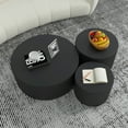 thumbnail image 4 of Kevinplus Nesting Coffee Table Set of 3, Matte Black Round Wooden Coffee Tables, Modern Luxury Side Tables Accent End Table for Living Room Apartment, 4 of 7