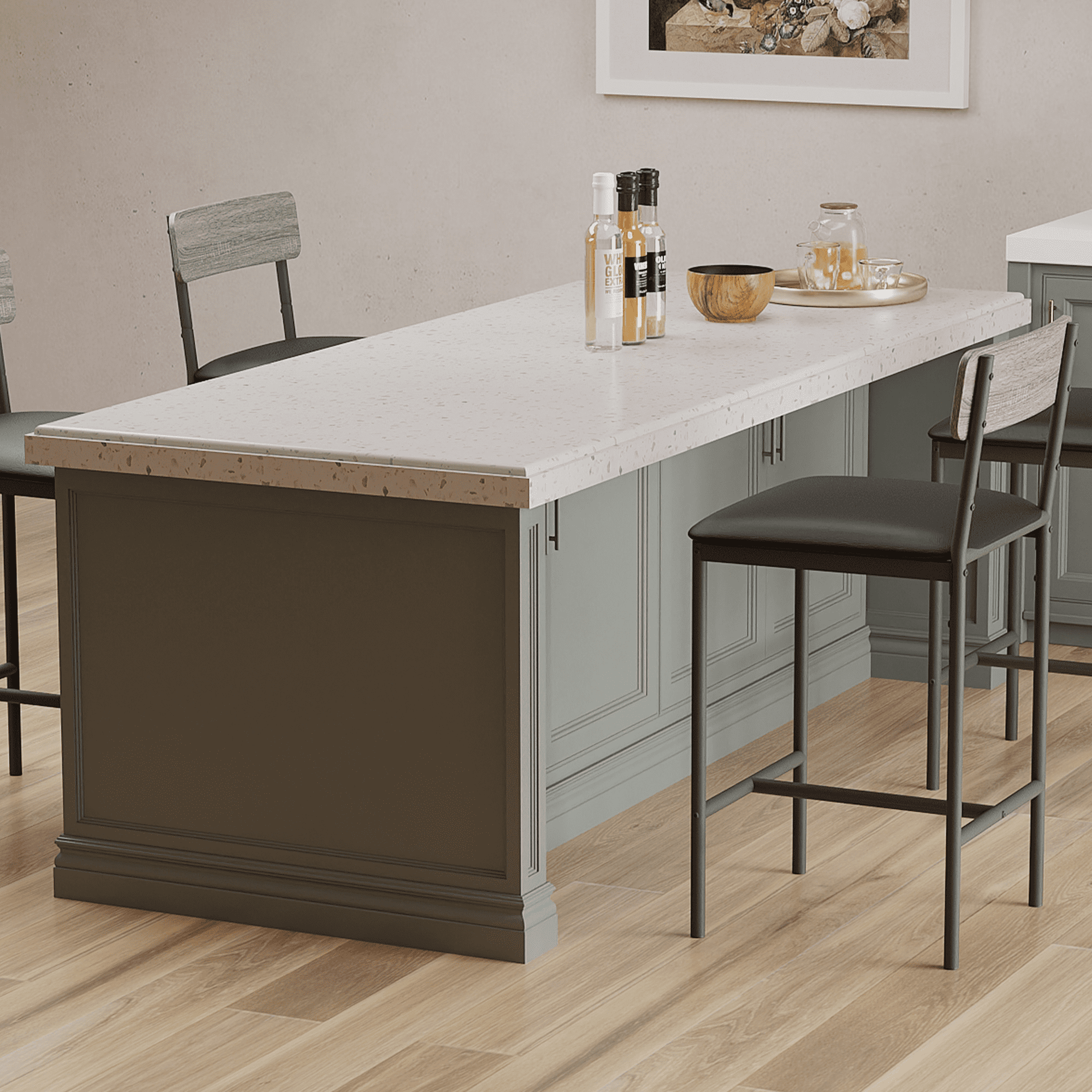 Bar Stools Set of 2,Kitchen Bar Stools with Footrest,25.5 Inches Upholstered Bar Chairs with Back,Counter Height Barstools for Counter Bar,Island,Easy Assembly