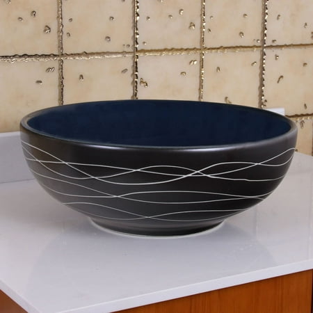 - ELIMAX'S 2021 Sapphire Glaze Porcelain Ceramic Bathroom Vessel Sink