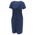 thumbnail image 6 of Women Pregnant Nusring Maternity Short Sleeve Solid Color V-Neck Dress Boho Beach Style, 6 of 8