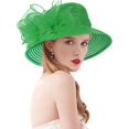 thumbnail image 1 of Organza Church Fascinator Wedding Tea Party Derby Hats for Women Flower Wide Brim Sun Hat, 1 of 5